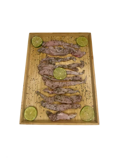 Tiras de pollo con albahaca...